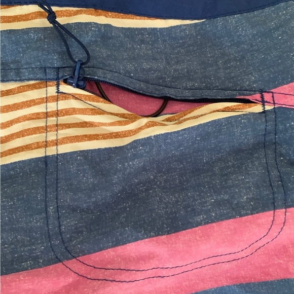 Patagonia 5" Wavefarer Board Shorts Fitz Stripe Pink/Navy Women’s Size2 - Picture 6 of 6